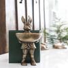 Accent Decor Eric and Eloise Collection 14-inch Brass Figurine with Bowl, Rabbit view 3