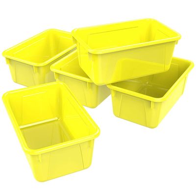 Storex Small Cubby Bin, Yellow