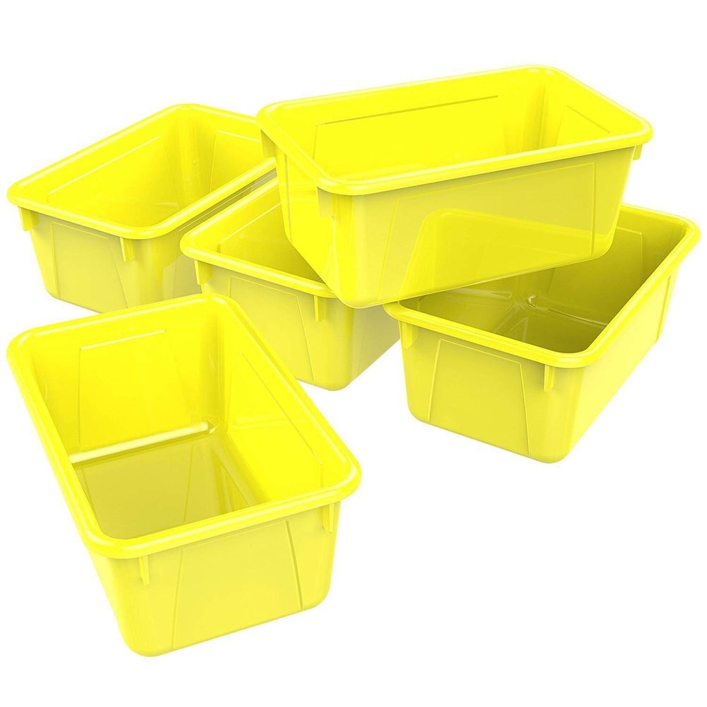 Storex Small Cubby Bin, Yellow