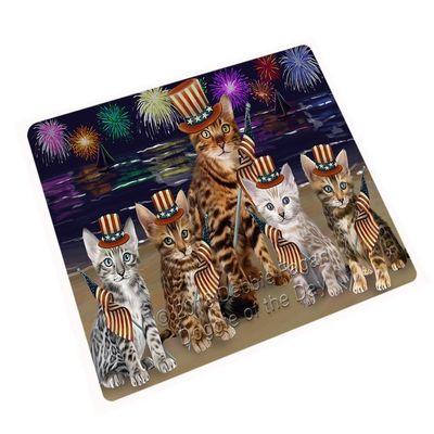 4th of July Independence Day Firework Bengal Cats Large Refrigerator/Dishwasher Magnet RMAG72570 (8.7" x 11.5")