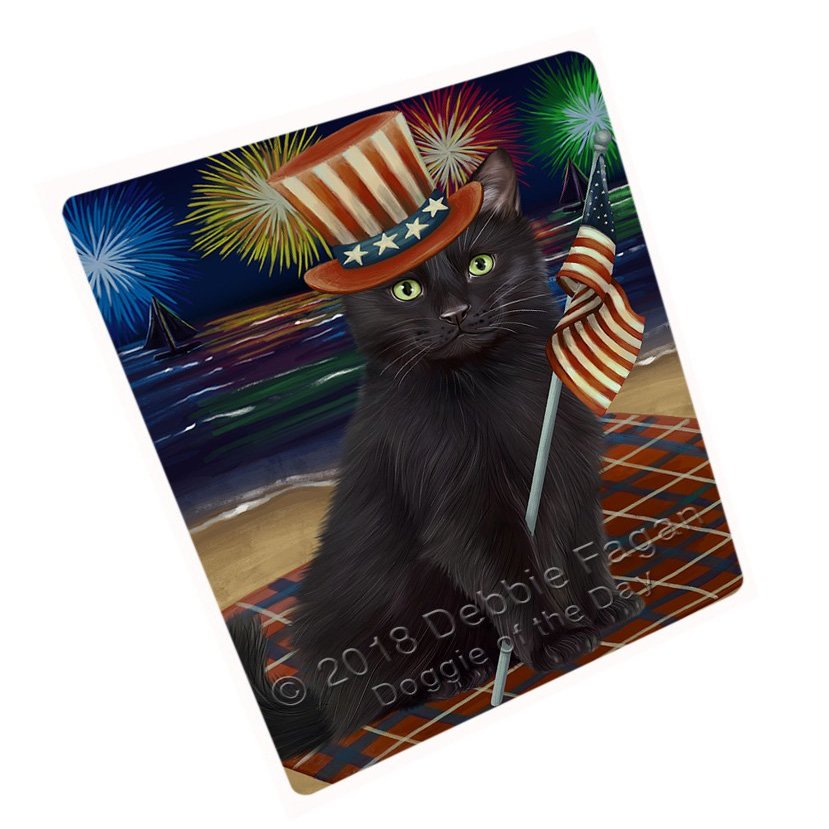 4th of July Independence Day Firework Black Cat Large Refrigerator/Dishwasher Magnet RMAG72612 (8.7" x 11.5")