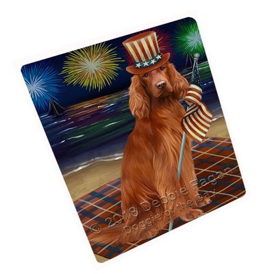 4th of July Independence Day Firework Irish Setter Dog Large Refrigerator/Dishwasher Magnet RMAG72798 (8.7" x 11.5")