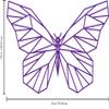 Vinyl Wall Art Decal - Geometric Butterfly Outline - 23" x 36" - Home Decor Sticker Decals - Living Room Bedroom Nursery Playroom (23" x 36", Purple) view 3