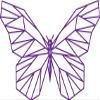 Vinyl Wall Art Decal - Geometric Butterfly Outline - 23" x 36" - Home Decor Sticker Decals - Living Room Bedroom Nursery Playroom (23" x 36", Purple) view 4