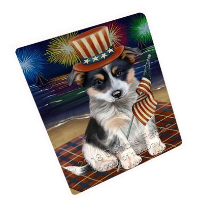 4th of July Independence Day Firework Blue Heeler Dog Large Refrigerator/Dishwasher Magnet RMAG72642 (8.7" x 11.5")