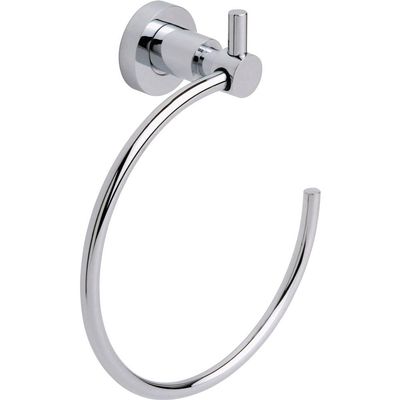 tesa LOXX Hand Towel Ring - No Drill Oval Bath Towel Ring Made of Chrome-Plated Metal, Stainless - Waterproof - Includes Removable Adhesive Solution
