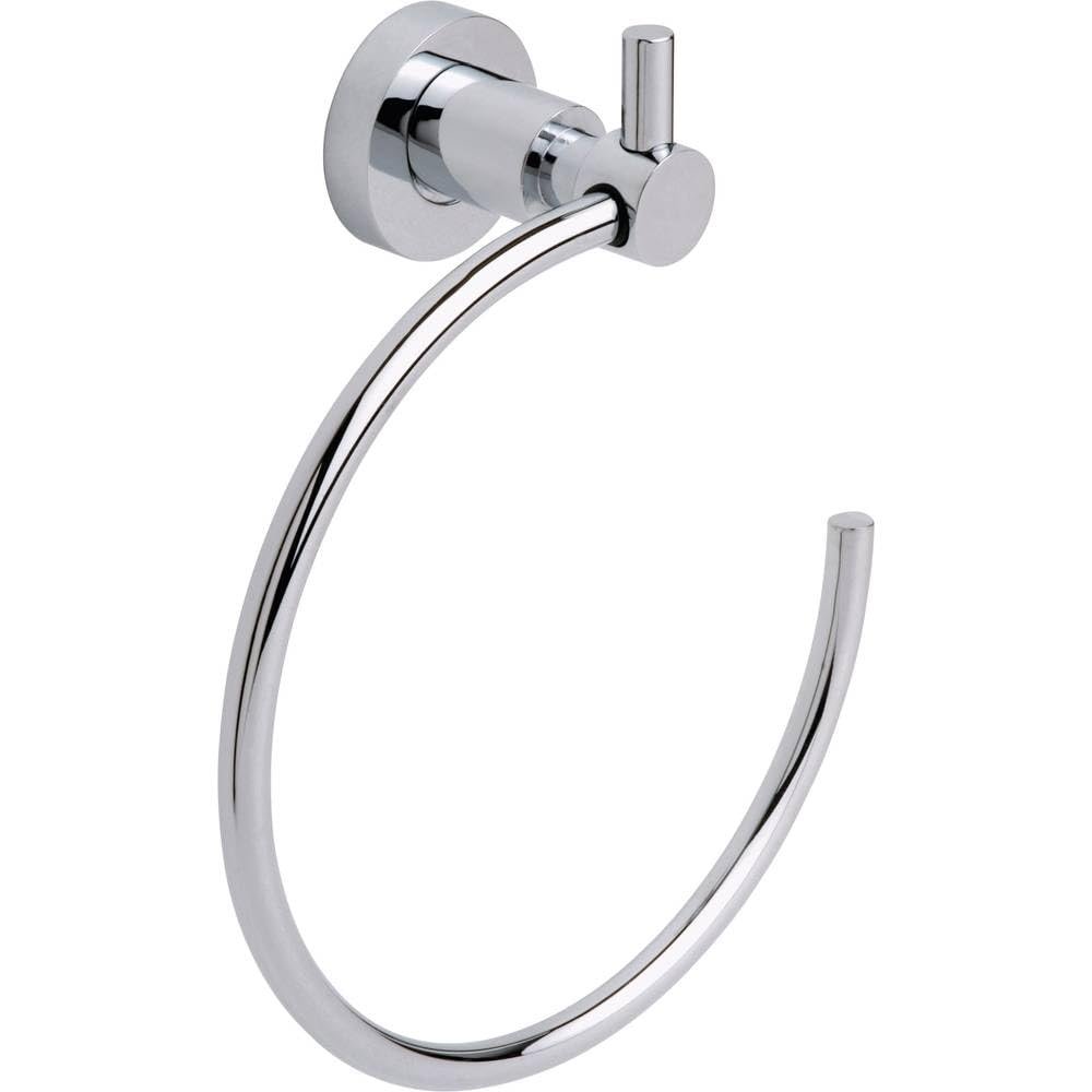 tesa LOXX Hand Towel Ring - No Drill Oval Bath Towel Ring Made of Chrome-Plated Metal, Stainless - Waterproof - Includes Removable Adhesive Solution
