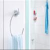 tesa LOXX Hand Towel Ring - No Drill Oval Bath Towel Ring Made of Chrome-Plated Metal, Stainless - Waterproof - Includes Removable Adhesive Solution view 2