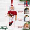 3D Football Ornaments for Christmas Tree - Personalized Christmas Ornaments for Kids Football Ornament 2025 - Unique Sports Ornament for Teens, Players, Coach & Team Male Red Jersey with Number view 3