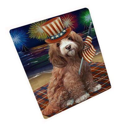 4th of July Independence Day Firework Cockapoo Dog Large Refrigerator/Dishwasher Magnet RMAG72660 (8.7" x 11.5")