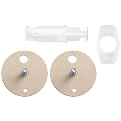 tesa Replacement Adapter Set BK43-2 - 2 x Self-Adhesive, Drill-Free Adapter with Power.Kit Technology for Bathroom Accessories - with Metal Plate and Tube Glue - 34 mm x 16 mm, Bolt Length: 12 mm