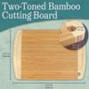 BambooMN Heavy Duty Premium Bamboo Two-Toned Cutting Board w/Hanging Hole - 17.25" x 11.75" x 0.75" - Grooved/Flat - 1 Piece view 4