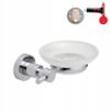 tesa Loxx No Drill, Wall Mounted Bathroom Soap Dish, Chrome-Plated Metal, Removable Adhesive Glue Technology view 1