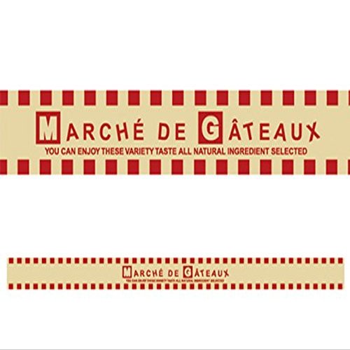 Cotta 1708 Stickers, Candy Market, Red, Brown, 0.6 x 7.9 inches (1.4 x 20 cm), Pack of 100