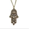 Hamsa Hand Necklace, Skeleton Hand, Hand of Fatima, I Love You Necklace, Sign Language (Hand #9) view 1
