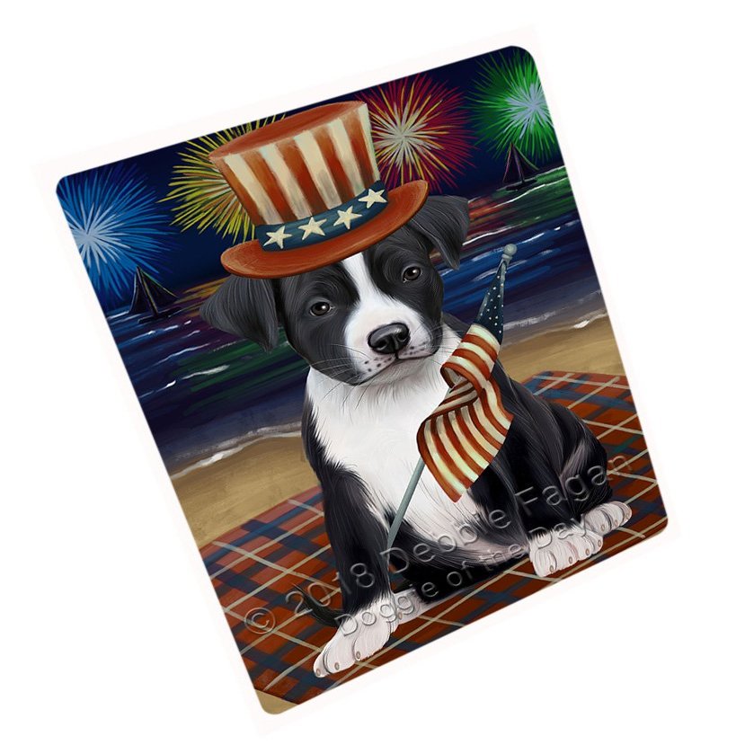 4th of July Independence Day Firework American Staffordshire Terrier Dog Large Refrigerator/Dishwasher Magnet RMAG72528 (8.7" x 11.5")