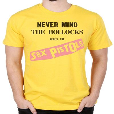 Official Sex Pistols Never Mind The Bollocks Original Album T-Shirt Yellow