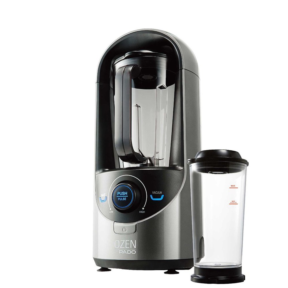 Pado Ozen 310 Vacuum Blender, Countertop Kitchen Blender for Nutrient Dense Smoothie Blends That Don't Separate, Plus Extra Vacuum Storage Container-Silver