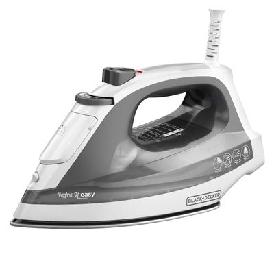 BLACK+DECKER Light N Easy Compact Steam Iron, IR1020S, Stainless Steel Soleplate, Spray Mist, Anti-Drip, Auto Shutoff