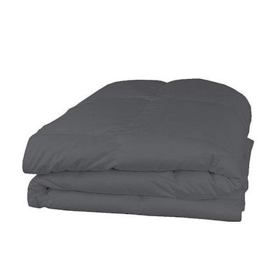 RBS Bedding's 650 Thread Count 1pc Comforter (100 GSM Microfiber Fill Box Stitched) Hospital Twin Size(64 x 86 inches), Elephant Grey Solid 100% Egyptian Cotton