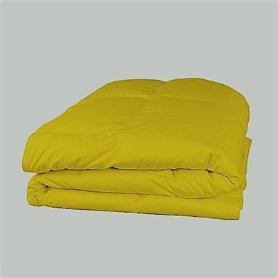 RBS Bedding's 650 Thread Count 1pc Comforter (100 GSM Microfiber Fill Box Stitched) California King Size(90 x 100 inches), Yellow Solid 100% Egyptian Cotton