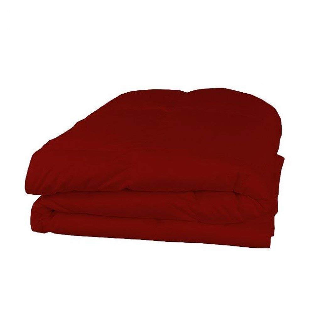 RBS Bedding's 650 Thread Count 1pc Comforter (100 GSM Microfiber Fill Box Stitched) Twin/Single Bed Size(64 x 86 inches), Red Solid 100% Egyptian Cotton