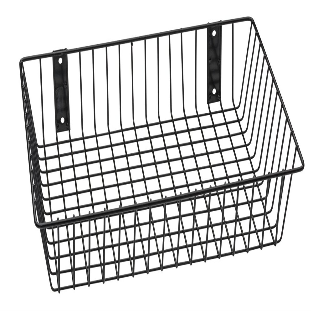 Rack Em Racks 9079-B Universal Wire Basket44; Black - 18 x 12 x 4 in.
