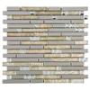 TDSSG-01 Metal Foil Glass with Stainless Steel Mosaic Tile Sheet-Kitchen and Bath backsplash Wall Tile (1 Sheet) view 1