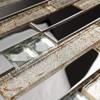 TDSSG-01 Metal Foil Glass with Stainless Steel Mosaic Tile Sheet-Kitchen and Bath backsplash Wall Tile (1 Sheet) view 4