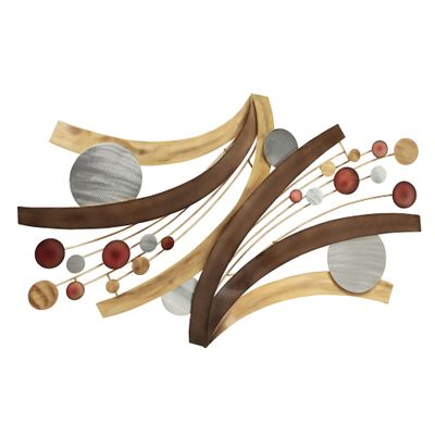Touch of Class Influence Abstract Metal Wall Sculpture - Multi Metallic - Handcrafted Steel - Bronze, Gold, Silver, Copper - Contemporary Style Art - Circular Designs - Modern Decor for Bedroom