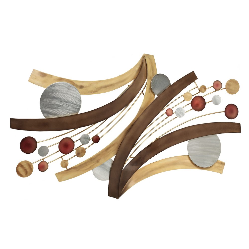 Touch of Class Influence Abstract Metal Wall Sculpture - Multi Metallic - Handcrafted Steel - Bronze, Gold, Silver, Copper - Contemporary Style Art - Circular Designs - Modern Decor for Bedroom