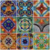 9 Mexican Tiles 4"x 4" Hand Painted Talavera F- 40 view 1