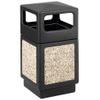 Faux Gravel Indoor/Outdoor Trash Can 38-Gallon / Black / Open Side view 1