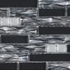 TDSSG-08 Black Grey Foil Glass with White Crystal and Black Glass Mosaic Tile Sheet-Kitchen and Bath backsplash Wall Tile (1 Sheet) view 3