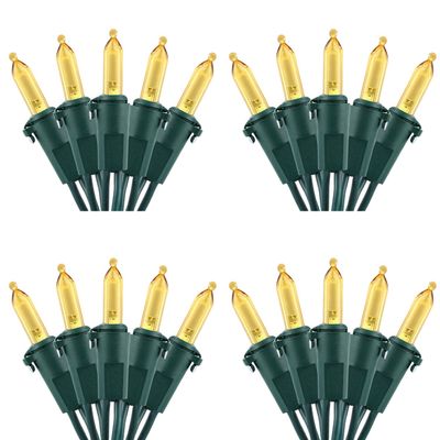 Brizled 4 Pack LED Christmas Lights, 100 LED 33ft Christmas String Lights, 120V UL Certified Connectable Xmas Tree Light Mini Xmas Light for Home Tree Patio Indoor and Outdoor Decorations, Warm White