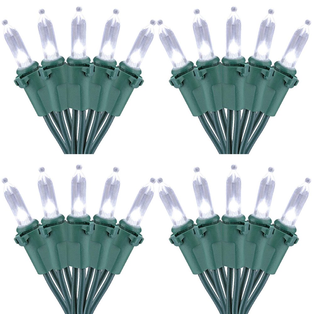 Brizled 4 Pack LED Christmas Lights, 33ft 100 LED Christmas String Lights, 120V UL Certified Connectable Xmas Tree Light Mini White Xmas Light for Home Tree Patio Indoor Outdoor Decoration, Cool White