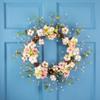 18-Inch Pink and Green Hydrangeas with Cotton Artificial Floral Wreath view 2