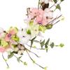 18-Inch Pink and Green Hydrangeas with Cotton Artificial Floral Wreath view 4