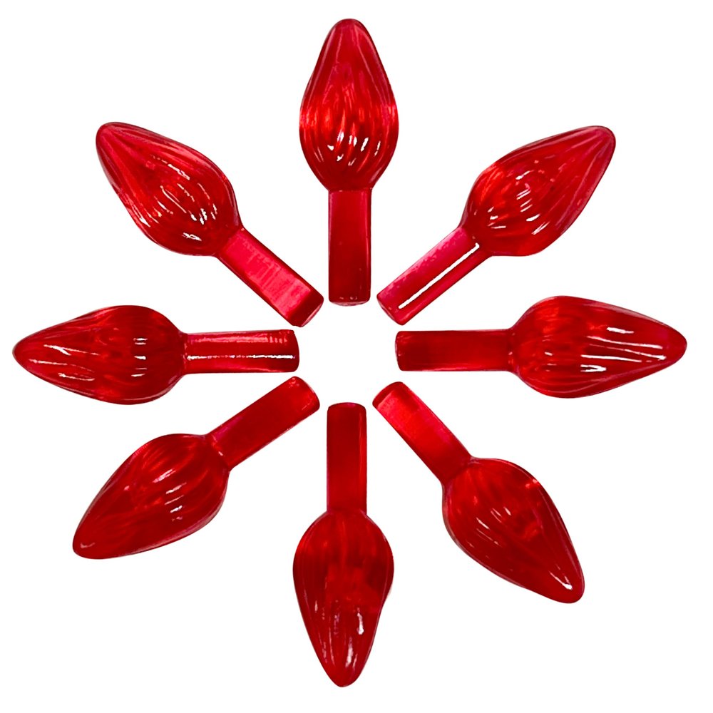 National Artcraft Small Twist-Style Ceramic Tree Light Ornaments - 144/Pack (Red)