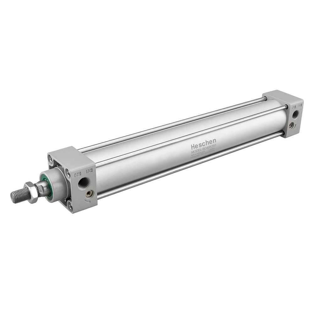 Heschen Pneumatic Standard Cylinder SC 40-250, PT1/4'' Port, 40mm Bore, 250mm Stroke, Single Rod Double Action