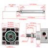 Heschen Pneumatic Standard Cylinder SC 40-250, PT1/4'' Port, 40mm Bore, 250mm Stroke, Single Rod Double Action view 2