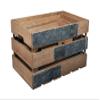 Cheungs Set of 4 Natural Brown Metal Accent and Studs Storage Crate view 1