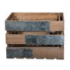 Cheungs Set of 4 Natural Brown Metal Accent and Studs Storage Crate view 2