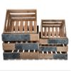 Cheungs Set of 4 Natural Brown Metal Accent and Studs Storage Crate view 3