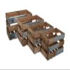 Cheungs Set of 4 Natural Brown Metal Accent and Studs Storage Crate view 4