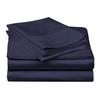 400 Thread Count 4-Piece Sheet Set Narrow Bunk Bed Size (39" x 75") Navy Blue Solid Fit Up to 28" Deep Mattress 100% Egyptian Cotton. view 1