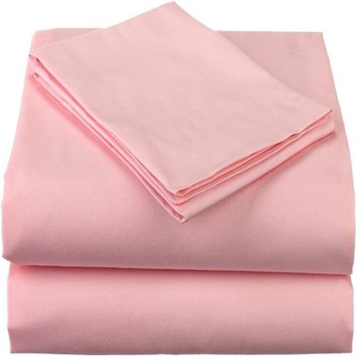 400 Thread Count 4-Piece Sheet Standard Bunk Bed Size (39" x 75") Light Pink Solid Fit Up to 28" Deep Mattress 100% Egyptian Cotton