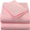 400 Thread Count 4-Piece Sheet Standard Bunk Bed Size (39" x 75") Light Pink Solid Fit Up to 28" Deep Mattress 100% Egyptian Cotton view 1