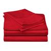 400 Thread Count 4-Piece Sheet Set Narrow Bunk Bed Size (39" x 75") Red Solid Fit Up to 28" Deep Mattress 100% Egyptian Cotton. view 1