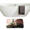 Amagical Grey Eiffel Paris Tower 16 Piece Bathroom Mat Set Shower Curtain Cityscape Red Flower Pattern Bath Mat Contour Mat and Toilet Cover Shower Curtain with 12 Hooks view 4